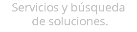 Servicios y búsqueda de soluciones.